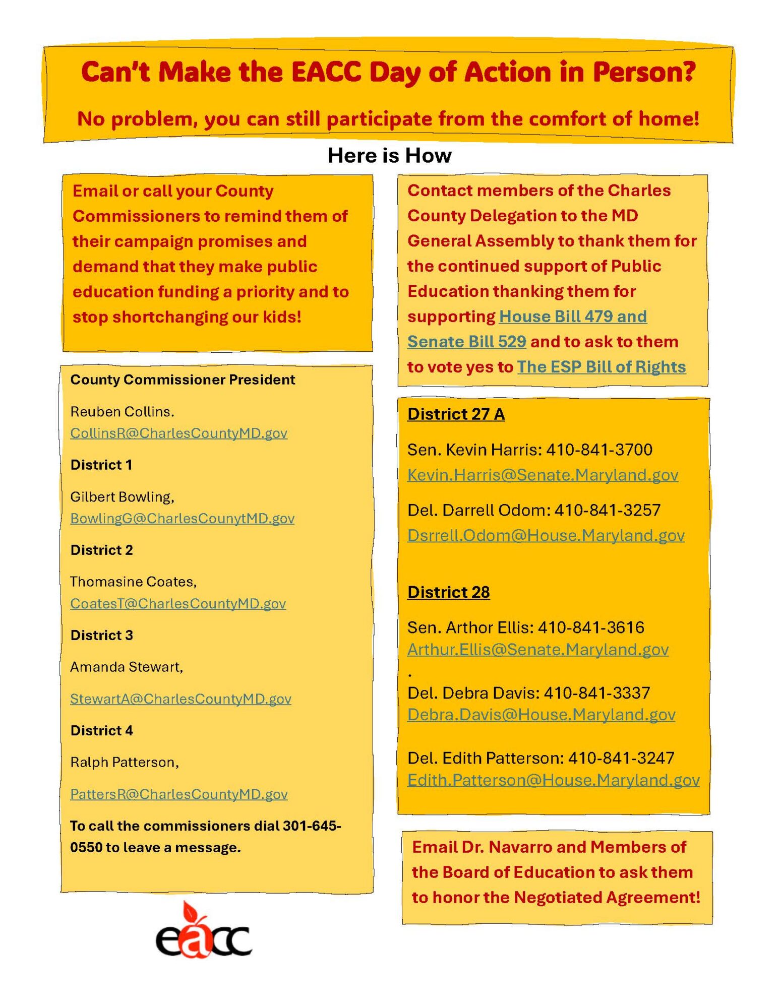 DAY OF ACTION- Alternate Actions